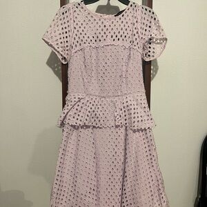 Banana Republic Pink Peplum Flutter Sleeve Dress